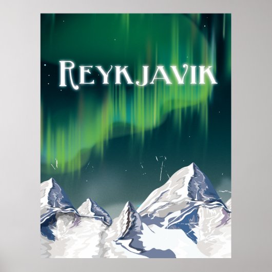 Reykjavik Vintage Travel Poster (Vorne)