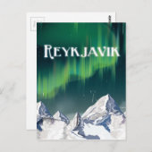 Reykjavik Vintage Travel Poster Postkarte (Vorne/Hinten)