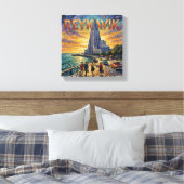 Reykjavik Waterfront Glow Kirche Leinwand (Insitu (Schlafzimmer))