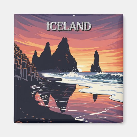 Reynisdrangar Island Travel Magnet (Vorne)