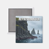 Reynisdrangar Island Travel Magnet (Vorderseite/Rückseite)