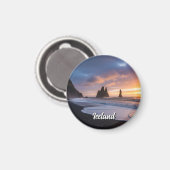 Reynisdrangar Island Travel Magnet (Vorderseite/Rückseite)