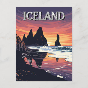 Reynisdrangar Island Travel Postkarte