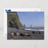 Reynisdrangar, Strand Reynisfjara, Island Postkarte (Vorne/Hinten)