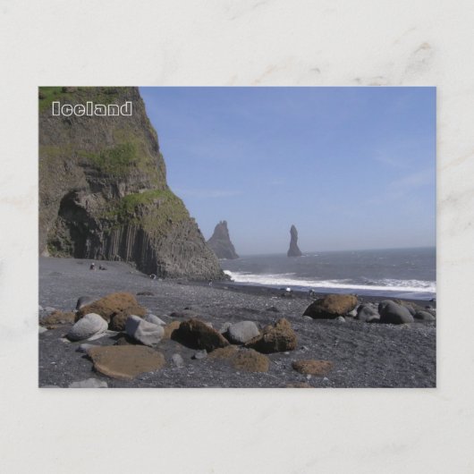 Reynisdrangar, Strand Reynisfjara, Island Postkarte (Vorderseite)