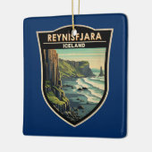 Reynisfjara Beach Island Reisen Vintag Keramikornament (Links)