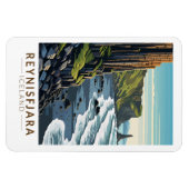 Reynisfjara Beach Island Reisen Vintag Magnet (Horizontal)