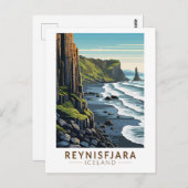 Reynisfjara Beach Island Reisen Vintag Postkarte (Vorne/Hinten)