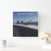 Reynisfjara, Island Quadratische Wanduhr (Zuhause)