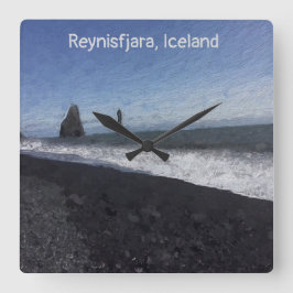 Reynisfjara, Island Quadratische Wanduhr