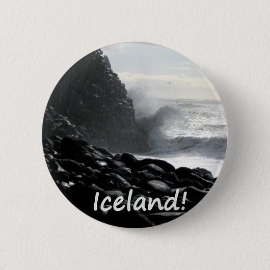 Reynisfjara Strand Island Button (Vorderseite)