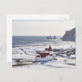 REYNISKIRKJA - VÍK Í MÝRDAL, ISLAND POSTKARTE (Vorne/Hinten)