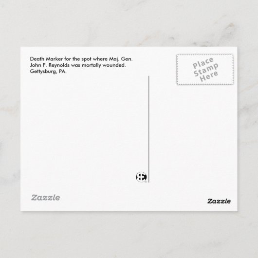 Reynolds Death Marker Postcard Postkarte (Rückseite)