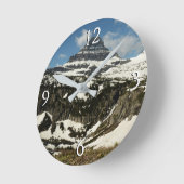 Reynolds Mountain vom Logan Pass beim Glacier Park Runde Wanduhr (Winkel)