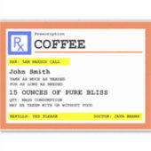 Rezcription Coffee Rectanglular Personalisiert Aufkleber (Vorderseite)