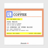 Rezcription Coffee Rectanglular Personalisiert Aufkleber (Blatt)