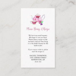 Rezept Anfrage Liebe ist Brewing Brautparty Tee Begleitkarte