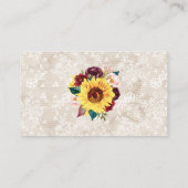 Rezept Anfrage Sonnenblumen Burgund Blumenstrauß Begleitkarte (Rückseite)