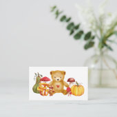 Rezept Austausch Autumn Teddy Bear Baby Dusche Begleitkarte (Stehend Vorderseite)