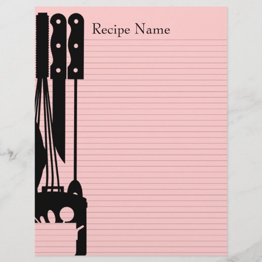 Rezept-Binder-Blätter 8.5x11 anpassbar auf beiden (Rückseite)