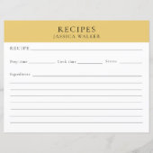 Rezept Blatt modern Einfach elegant (Vorderseite)