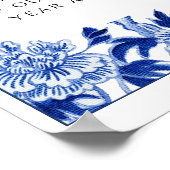 Rezept Blaues weißes Brautparty 10x12 Tabelle Poster (Ecke)