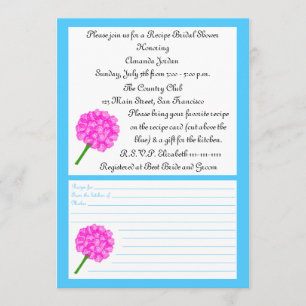 Rezept Bridal Dusche Einladung - Blaue Rezept Kart