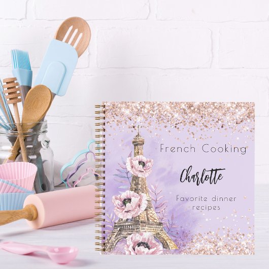 Rezept Buch Französisch kochen violett Rose Paris