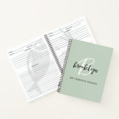 Rezept-Buch "Sage Green Black and White Monogram" Notizblock (Innenseite)