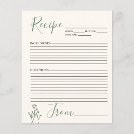 Rezept Card Boho Blumenbudget Flyer