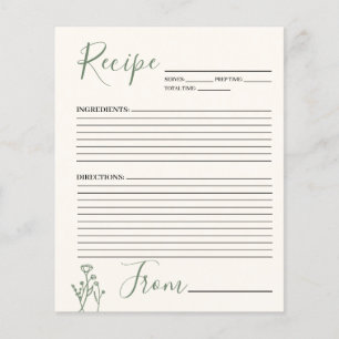 Rezept Card Boho Blumenbudget Flyer