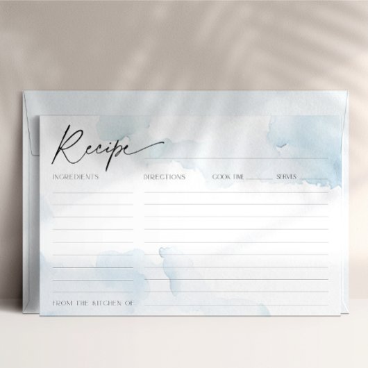 Rezept Card für blaues Brautparty auf Cloud Nine Einladung