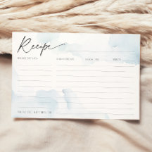 Rezept Card für blaues Brautparty auf Cloud Nine