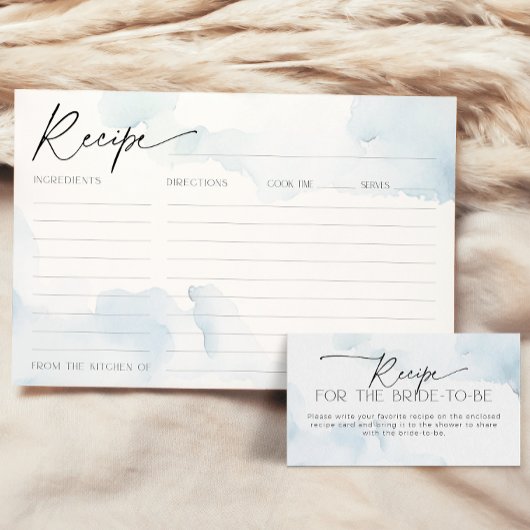 Rezept Card für blaues Brautparty auf Cloud Nine Einladung