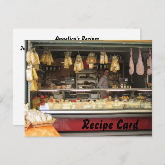 Rezept Card Geschenk Set - Italienischer Käse Postkarte (Vorne/Hinten)