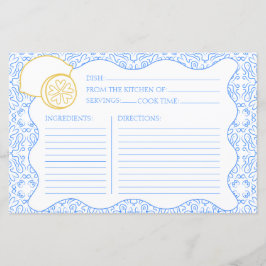 Rezept Card Italienisches Zitrus Lemon Brautparty