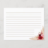 Rezept Card Pampas Gras Brautparty Rezept Karte (Rückseite)