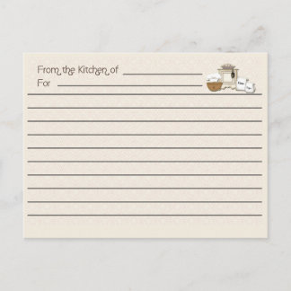 Rezept Card Tan Postkarte