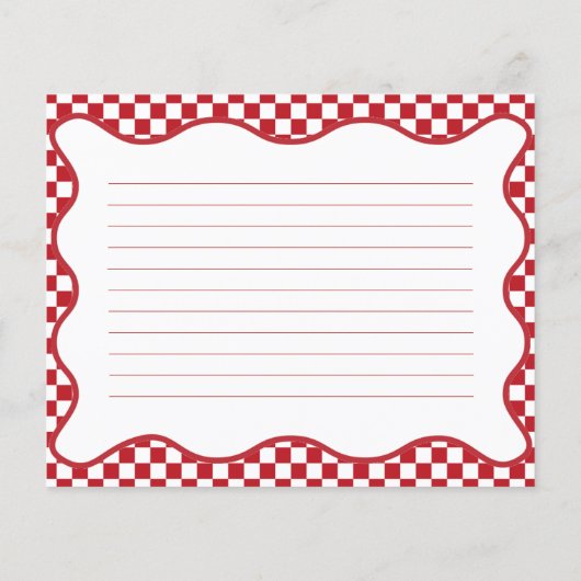 Rezept Card "That's Amore" Rotes Italien Brautpart (Rückseite)