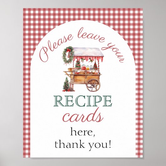Rezept Card Weihnachtsmarkt Brautparty-Zeichen Poster (Vorne)