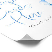 Rezept Cards Dusty Blue Bow Brautparty Signierung Poster (Ecke)