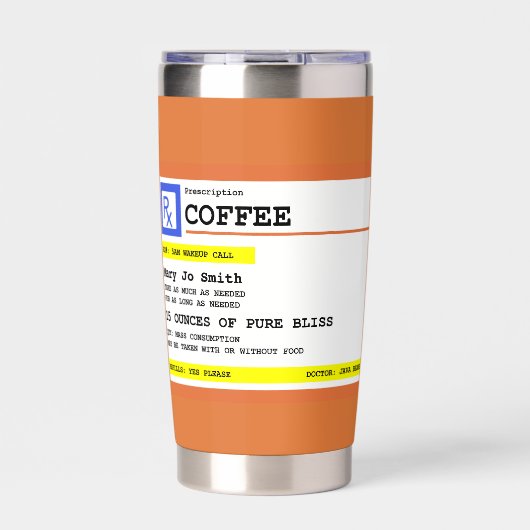 Rezept Coffee Square Personalisiert Thermobecher (Vorderseite)