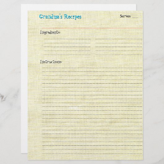 Rezept - Das Leben ist ein Picnic (Vorne/Hinten)