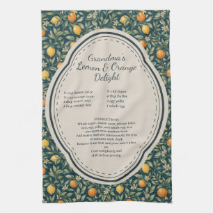 Rezept der Vintage-Citrus-Familie Geschirrtuch