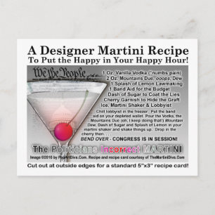 Rezept des Politikers für falschen Joke MartiniPos Postkarte