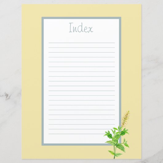 Rezept-Divisionsseite - Gelbe Kräuterbinder-Beilag (Rückseite)