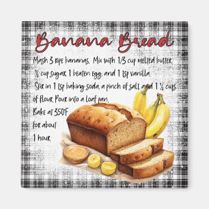 Rezept für Bananenbrot Magnet