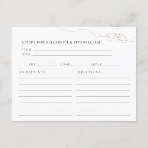 Rezept für Blush Wedding Rings Brautparty Anfrage Postkarte