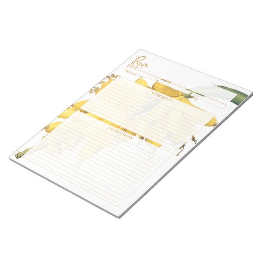 Rezept für botanische Bananen Notizblock (angewinkelt)