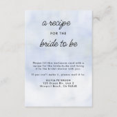 Rezept für Bride Cloud 9 Pastel Blue Brautparty Begleitkarte (Vorderseite)